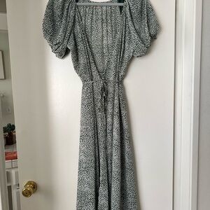 Elegant Green Floral Dress